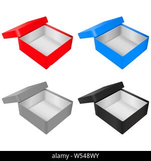 Empty gift box. Colored set Stock Vector