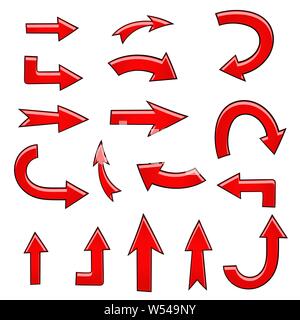 Arrows. Red hand drawn sketch. Collection Stock Vector