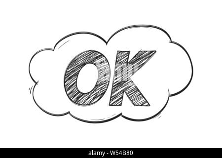 OK sign. Hand drawn sketch Stock Vector