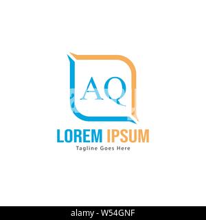 AQ Letter Logo Design. Creative Modern AQ Letters Icon Illustration Stock Vector