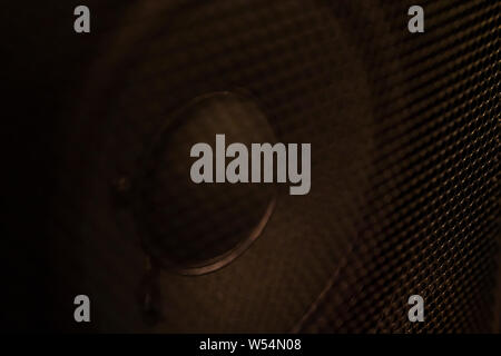 speaker monitor cone Closeup Shot inside a Rack Stock Photo