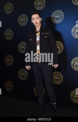 Canadian singer and actor Henry Lau attends a promotional event for Versace in Shanghai, China, 27 February 2019. Stock Photo