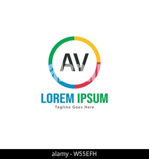 AV Letter Logo Design. Creative Modern AV Letters Icon Illustration design Stock Vector