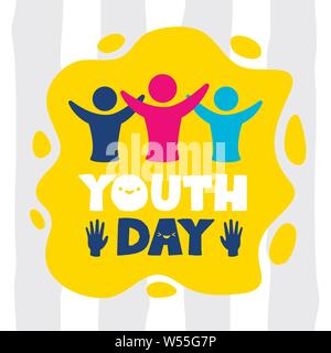 happy youth day flat design Stock Vector