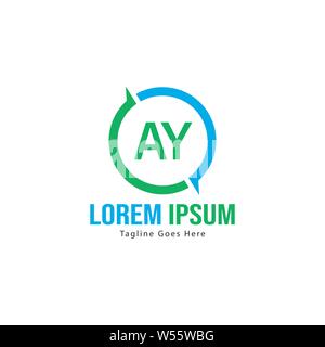 AY Letter Logo Design. Creative Modern AY Letters Icon Illustration design Stock Vector