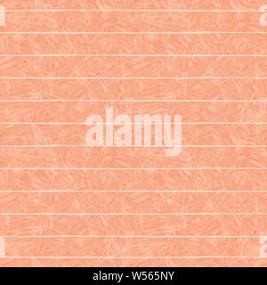 White hand drawn irregular striped design. Seamless geometric pattern on beautiful colour wash orange background. Perfect for wellness, beauty, sports Stock Vector