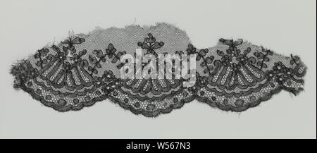 Black Floral Chantilly Lace with Scalloped Eyelash Edges - Lace
