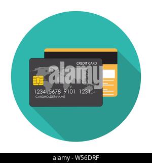 Credit Card Icon Flat Concept Vector Illustration Stock Vector