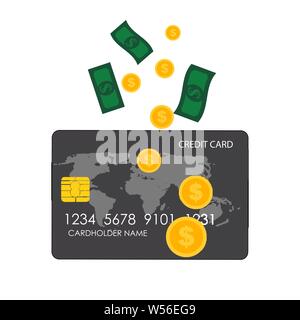 Credit Card Icon Flat Concept Vector Illustration Stock Vector