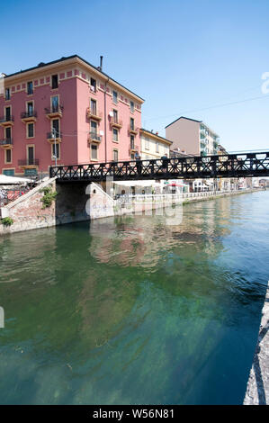 Italy, Lombardy, Milan, Naviglio Grande Canal Stock Photo