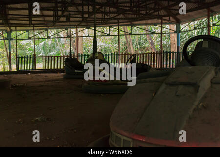 Creepy abandoned amusement park in Yangon, formerly known as Rangoon, Myanmar Stock Photo