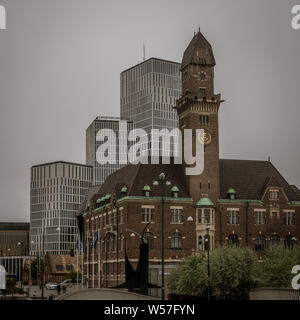 Skyline of World Maritime University against a grey sky in Malmö, Sweden, May 22, 2019 Stock Photo