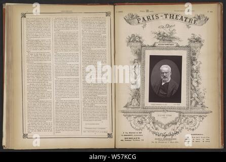 Portrait of Victor Hugo Victor Hugo (title on object), writer, poet, author, Victor Hugo, Etienne Carjat (mentioned on object), Paris, c. 1870 - before 24-Feb-1876, paper, h 124 mm × w 86 mm Stock Photo