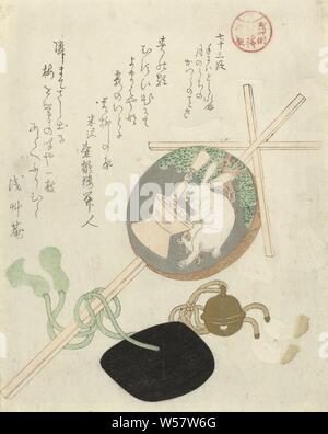 Staff with Gohei and Moon Disc, Kubota Shunman, 1812 A circular disk ...