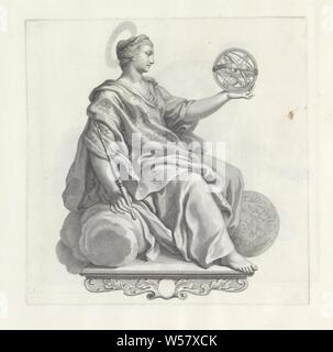 Personification of Cosmography, Robert van Audenaerd, 1673 - 1743 print ...