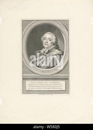 Portrait of William IV, Prince of Orange-Nassau, William IV (Prince van Oranje-Nassau), Jacob Houbraken (mentioned on object), Amsterdam, 1759, paper, engraving, h 181 mm × w 117 mm Stock Photo
