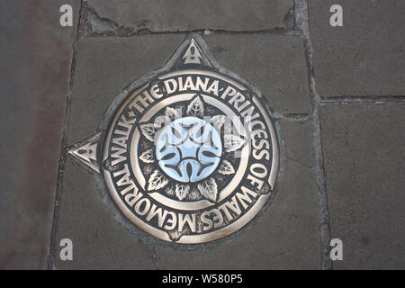 memory of Princess Diana on the pavement of a sidewalk Stock Photo