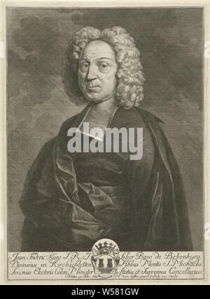 Portrait van Johann Friedrich von Württemberg, Johann Beckh, 1628 print ...