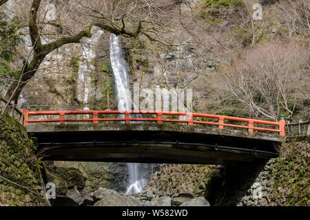 Waterfall at Meiji-no-mori Mino Quasi-national Park, Osaka, Japan. Stock Photo