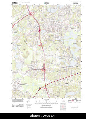 Massachusetts  USGS Historical Topo Map MA Marlborough 20120613 TM Restoration Stock Photo