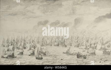 The Battle of Terheide, 10 August 1653, an episode from the First Anglo-Dutch War (1652-54 Stock Photo