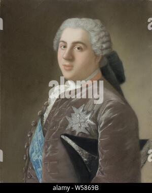 Louis de Bourbon, Dauphin of France Portrait of Louis de Bourbon (1729-65), dauphin of France, Portrait of Louis de Bourbon (1729-65), dauphin of France. Son of Louis XV, father of Louis XVI, Louis XVIII and Charles X. Halfway to the left, facing front. The stitch under the left arm. Part of the pastels collection., Jean-Etienne Liotard, 1749 - 1750, paper, h 60.4 cm × w 49.9 cm w 12.5 kg h 76.8 cm × w 66.1 cm × w 6.8 cm Stock Photo