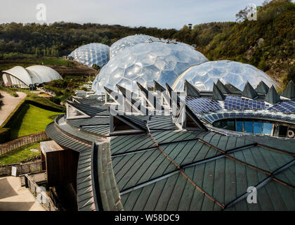 Eden project biomes greenhouse domes St Austell Cornwall Stock Photo