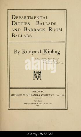 Departmental ditties and Ballads and Barrack-room ballads : Kipling, Rudyard, 1865-1936 Stock Photo