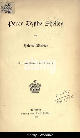 Percy Bysshe Shelley : Richter, Helene, 1861-ca. 1943 Stock Photo