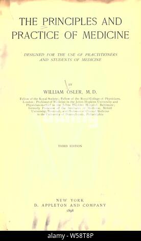 The principles and practice of medicine : designed for the use of practitioners and students of medicine : Osler, William, Sir, 1849-1919 Stock Photo