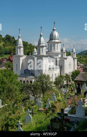 New Orthodox Church, Botiza, Maramures, Romania Stock Photo