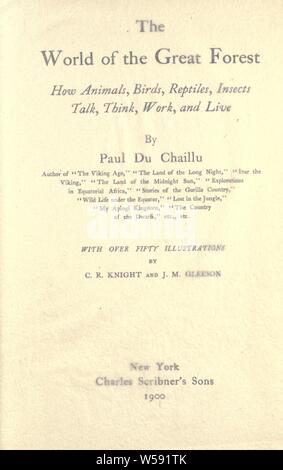 The world of the great forest; how animals, birds, reptiles, insects talk, think, work, and live : Du Chaillu, Paul Belloni, 1838-1903 Stock Photo