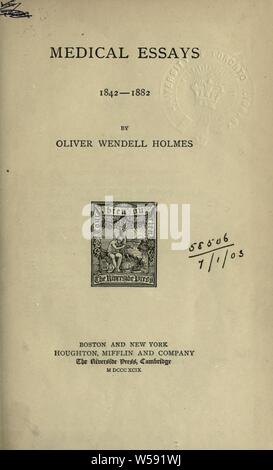 Writings : Holmes, Oliver Wendell, 1809-1894 Stock Photo