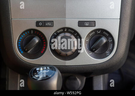 Car air conditioner manual control panel Stock Photo