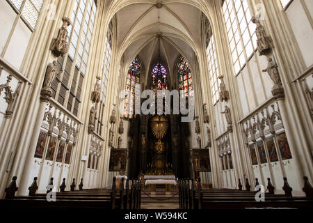 The interior of the Maria am Gestade church on Salvatorgasse, one of the oldest Gothic churches in Vienna, Austria. Stock Photo