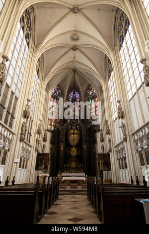The interior of the Maria am Gestade church on Salvatorgasse, one of the oldest Gothic churches in Vienna, Austria. Stock Photo