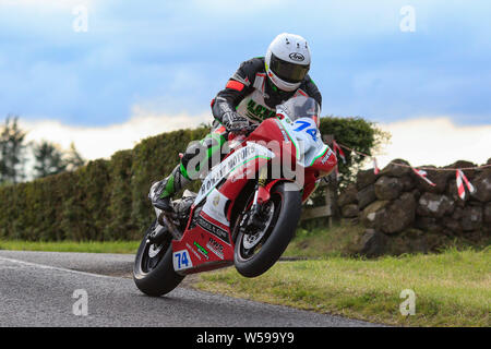 Armoy Northern Ireland. 26th July, 2019. Armoy Road Races The Race of Legends; qualifying; Tommy Henry (H O'Kane Motors Yamaha) won the Senior Support race Credit: Action Plus Sports/Alamy Live News Stock Photo