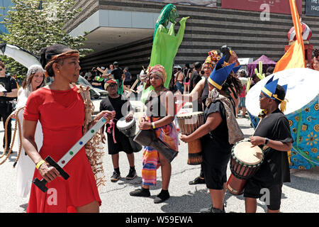 The multicultural annual Parade the Circle event in Cleveland, Ohio, USA is a major day-long event celebrating the arts, community, and life. Stock Photo