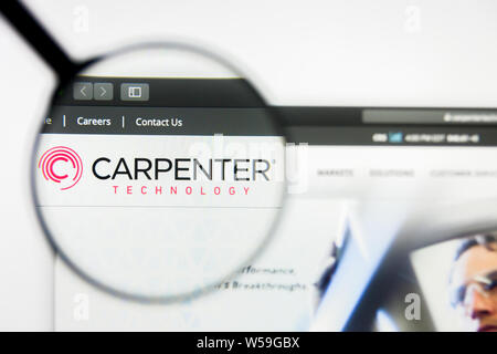 Richmond, Virginia, USA - 26 July 2019: Illustrative Editorial of Carpenter Technology Corporation website homepage. Carpenter Technology Corporation Stock Photo