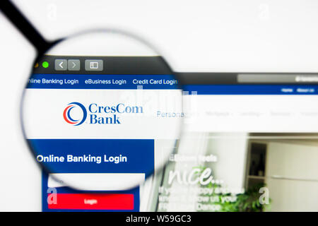 Richmond, Virginia, USA - 26 July 2019: Illustrative Editorial of CresComBank website homepage. CresComBank logo visible on screen. Stock Photo