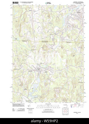 Massachusetts  USGS Historical Topo Map MA Pepperell 20120613 TM Restoration Stock Photo