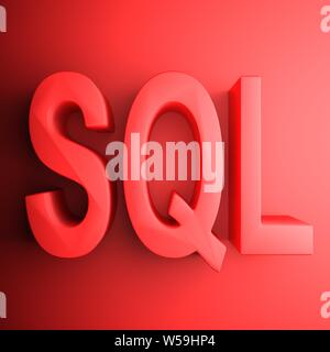 Red SQL square icon - 3D rendering illustration Stock Photo - Alamy