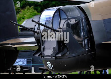 The Rose turret was a gun turret fit to the rear position of some British Avro Lancaster heavy bombers in 1944–45. Stock Photo