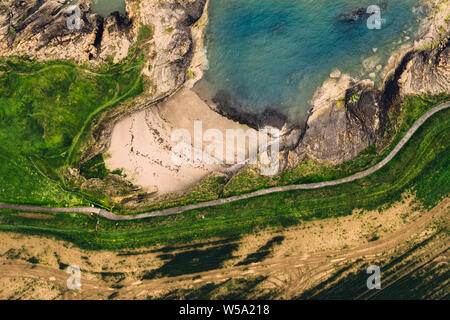 Donabate, Ireland coast aerial view. Bird's view landscape photography Stock Photo