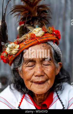 A Portrait Of An Ifugao Tribal Woman, Banaue, Luzon, The Philippines Stock Photo