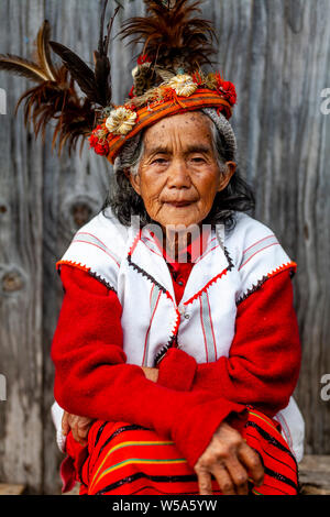 A Portrait Of An Ifugao Tribal Woman, Banaue, Luzon, The Philippines Stock Photo