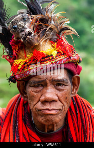 A Portrait Of An Ifugao Tribal Man, Banaue, Luzon, The Philippines Stock Photo