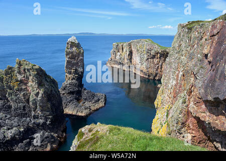 The Soldier's Rock sea stack, near Kintra, Isle of Islay, Argyll, Scotland. Stock Photo