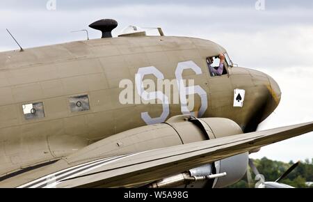 Aces High C-47 at the 2019 Flying Legends Airshow Stock Photo