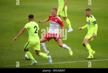 Barnsley's Cauley Woodrow in action during the pre-season friendly match at Oakwell, Barnsley. Stock Photo